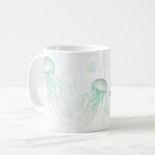 Summer Pearl Watercolor Ocean Design Coffee Mug