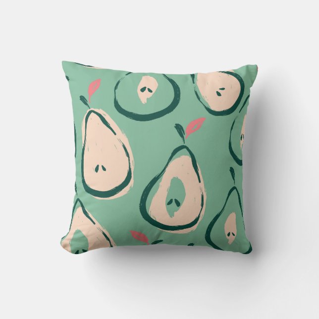 Summer pears: fresh fruit pattern. cushion (Front)