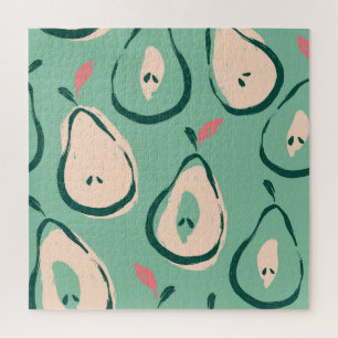 Summer pears: fresh fruit pattern. jigsaw puzzle