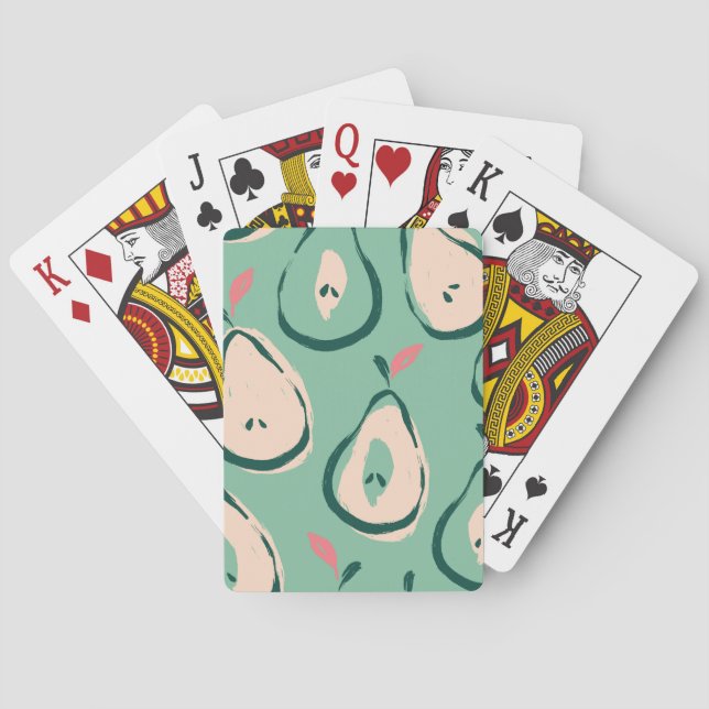 Summer pears: fresh fruit pattern. playing cards (Back)