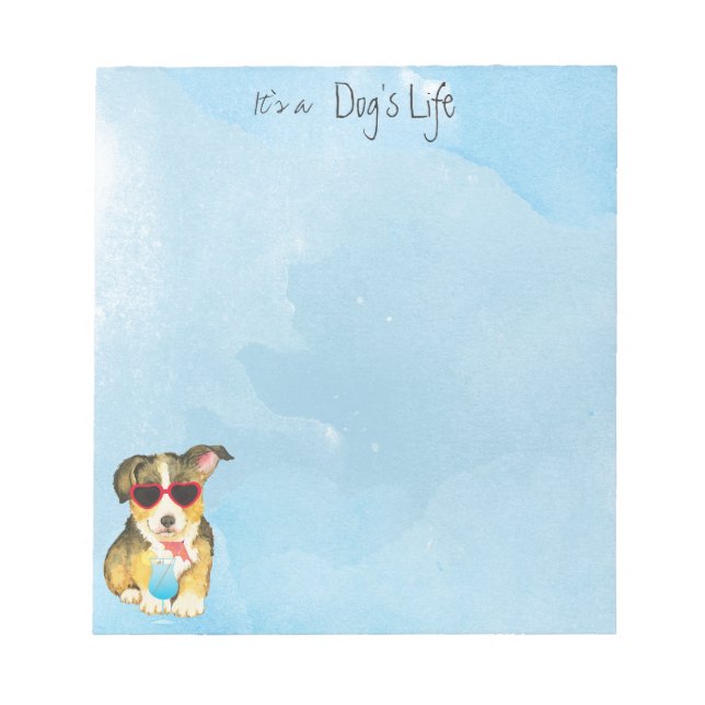 Summer Pembroke Welsh Corgi Notepad (Front)