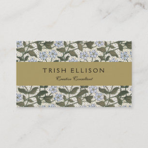 Summer Periwinkle Flower Art Nouveau Botanical Business Card