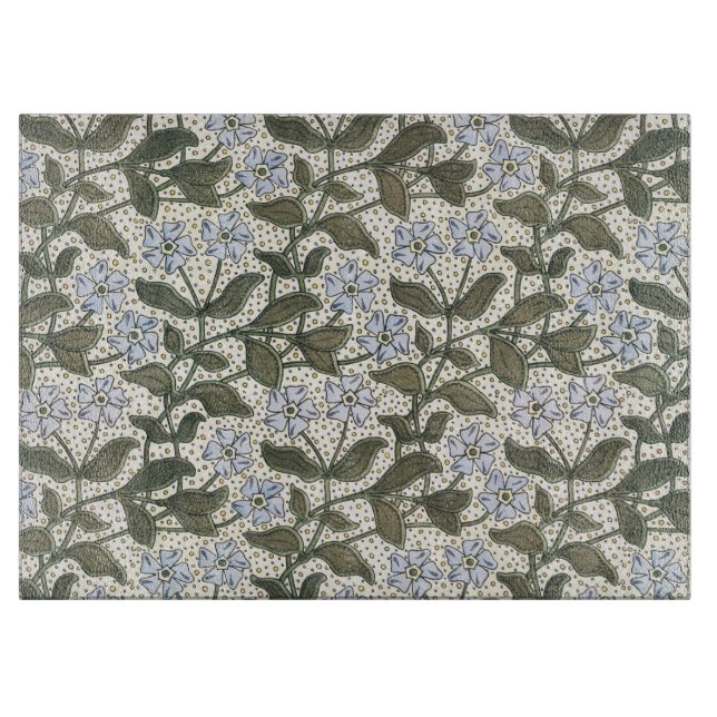 Summer Periwinkle Flower Pretty Elegant Floral Cutting Board (Front)