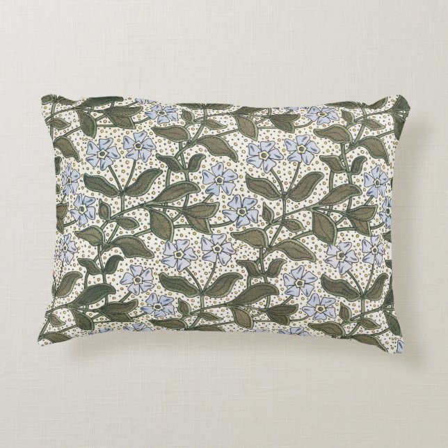 Summer Periwinkle Flower Pretty Elegant Floral Decorative Cushion (Back)