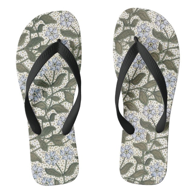 Summer Periwinkle Flower Pretty Elegant Floral Jandals (Footbed)