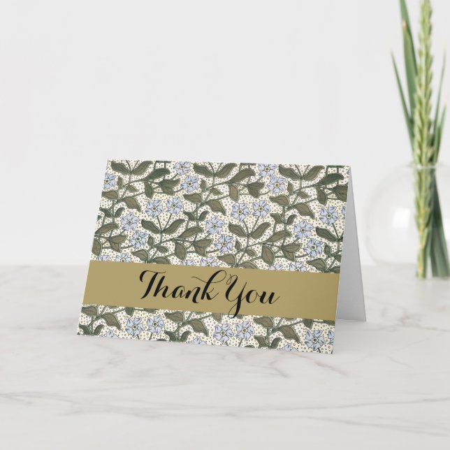 Summer Periwinkle Flower Pretty Elegant Floral Thank You Card (Front)