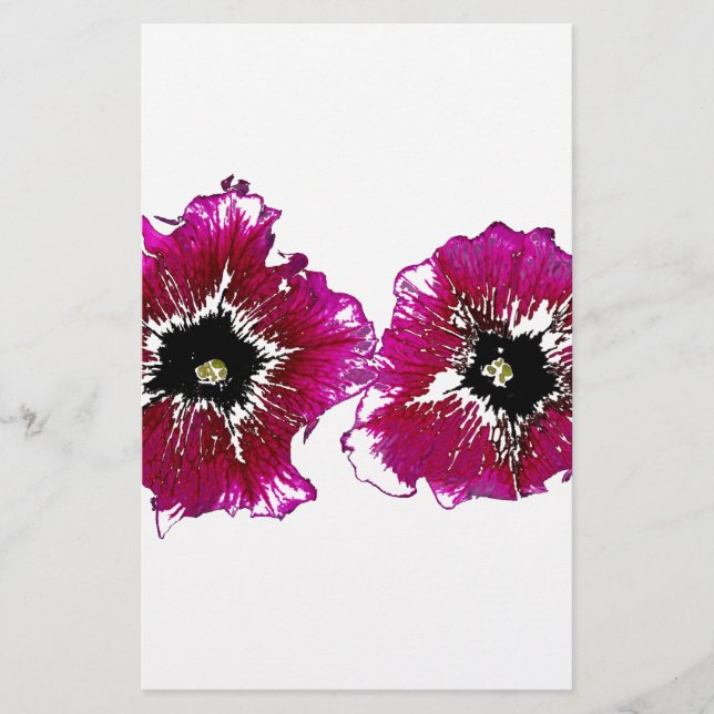 Summer Petunias Stationery (Front)