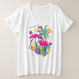 Summer Pickleball 🤩Tropical party plus size T-Shirt