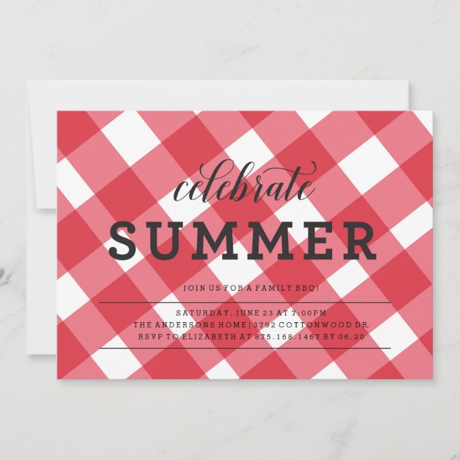 summer picnic bbq invitation (Front)