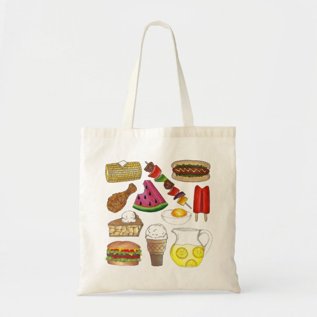 Summer Picnic Food Foods BBQ Foodie Tote (Front)