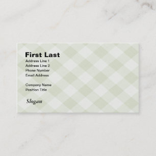 Summer Picnic Gingham Chequered Tablecloth: Green Business Card