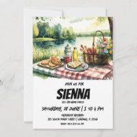 Summer Picnic lake view Invitation