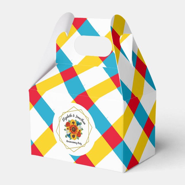 Summer Picnic Party Geometric Floral Favour Box (Front Side)