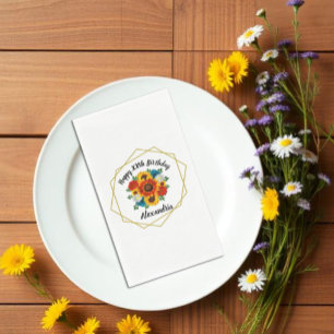 Summer Picnic Party Geometric Floral Napkin