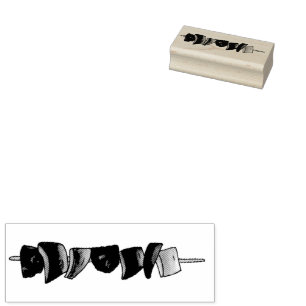 Summer Picnic Shish Kebab Vegetable Skewer Stamp