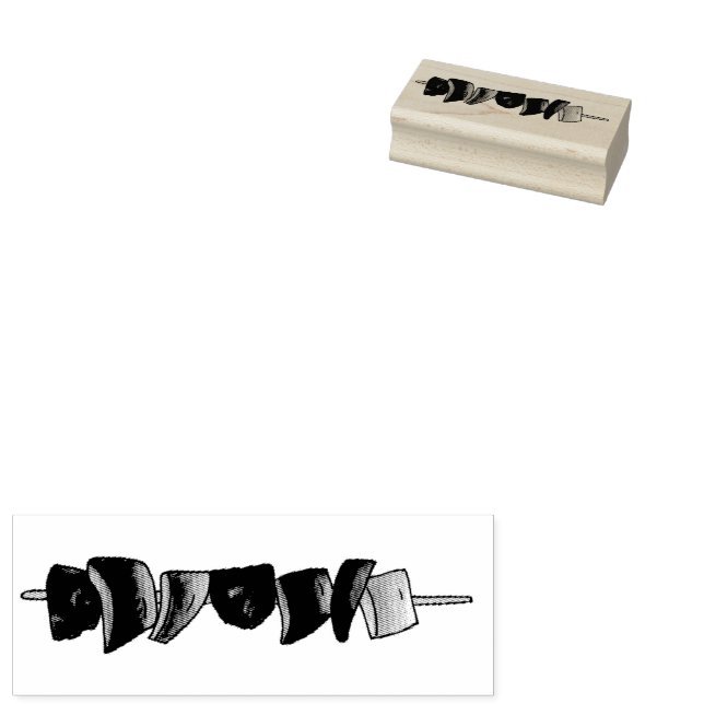 Summer Picnic Shish Kebab Vegetable Skewer Stamp (Stamped)