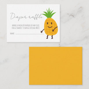 Summer Pineapple Baby Shower Diaper Raffle Enclosure Card