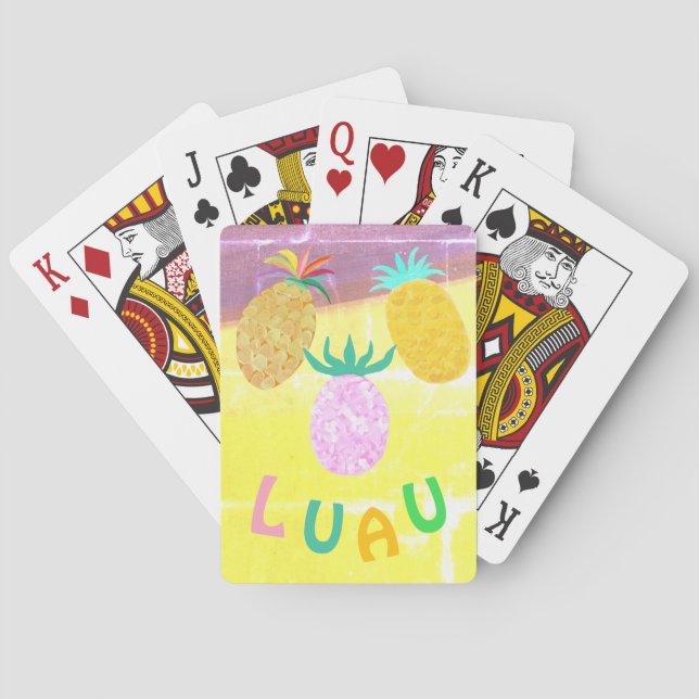 Summer Pineapple Luau Playing Cards (Back)