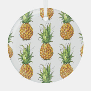 Summer pineapple pattern, seamless design. glass tree decoration