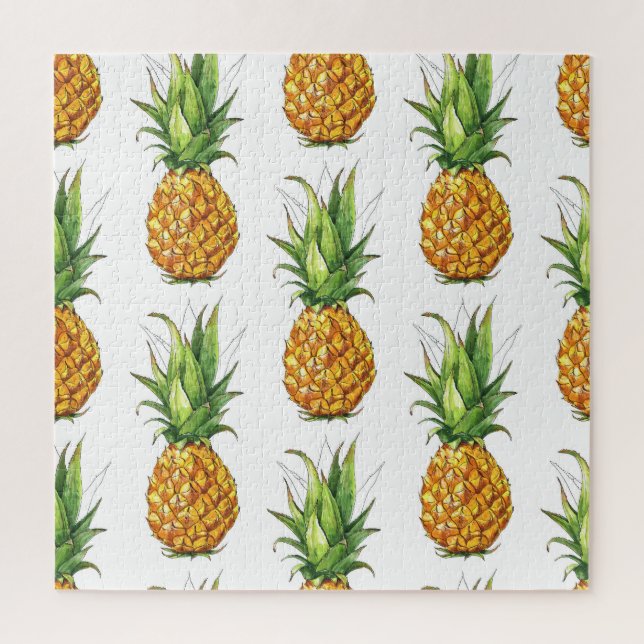 Summer pineapple pattern, seamless design. jigsaw puzzle (Vertical)