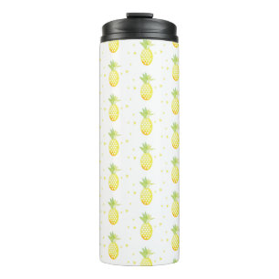 Summer Pineapple Sweet Tropical Watercolor Pattern Thermal Tumbler
