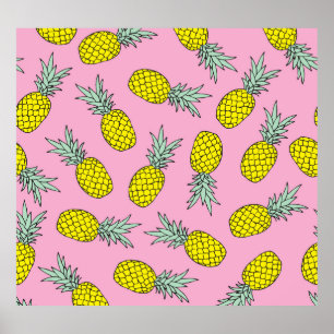 Summer Pineapple: Vintage Fruit Toss Poster