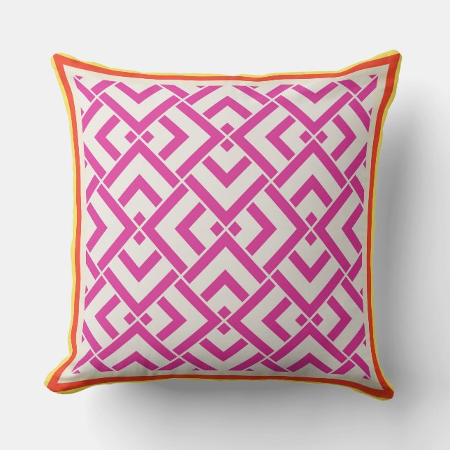 Summer pink geometric outdoor classic  cushion (Front)