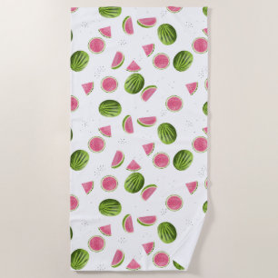 Summer Pink & Green Watermelon  Beach Towel