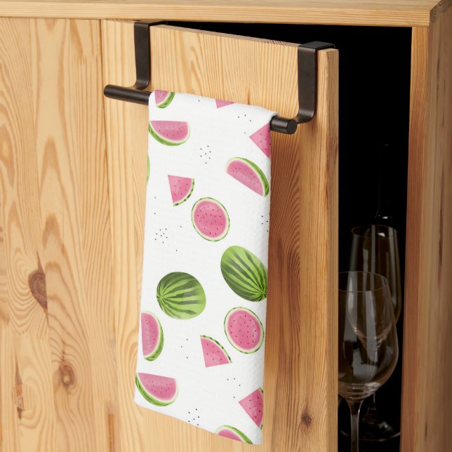 Summer Pink & Green Watermelon Tea Towel (Thirds Fold)
