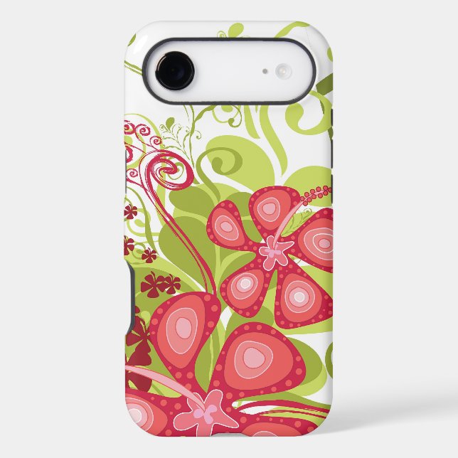 Summer Pink Tropical Hibiscus Abstract Grunge Case (Back)