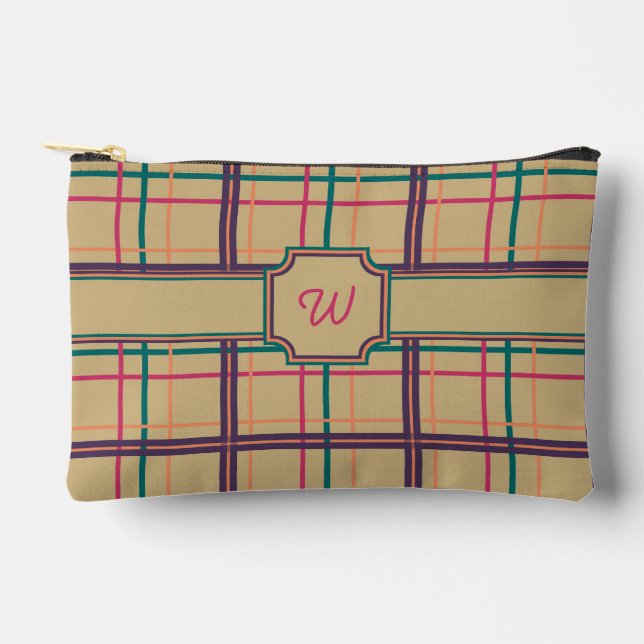 Summer Plaid Accessory Pouch (Front)