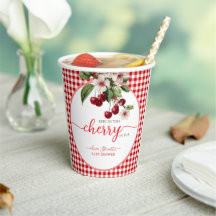 Summer plaid Cherry theme Baby shower