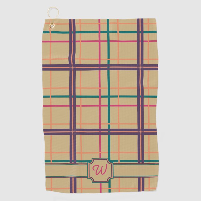 Summer Plaid Golf Towel (Front)