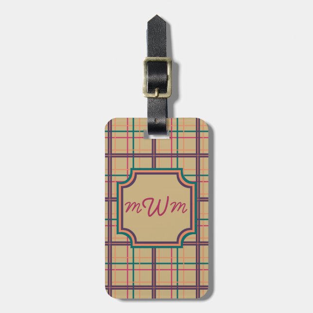 Summer Plaid Luggage Tag (Front Vertical)