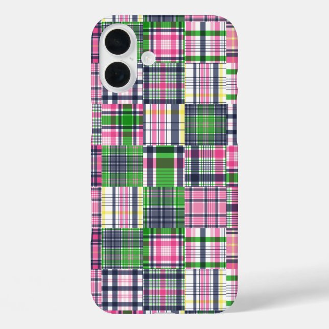 Summer Plaid Pink Madras Patchwork Case-Mate iPhone Case (Back)