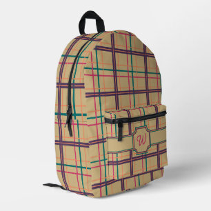 Summer Plaid Printed Backpack