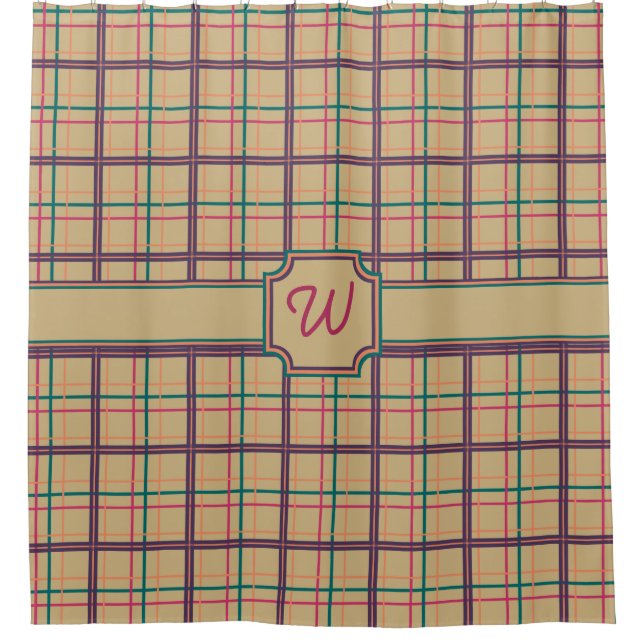 Summer Plaid Shower Curtain (Front)