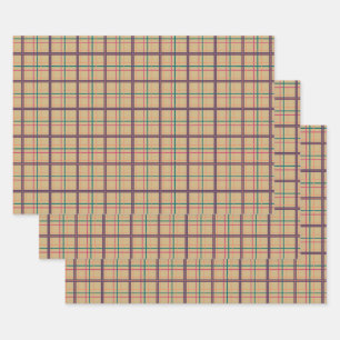 Summer Plaid Wrapping Paper Set