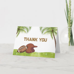 Summer Plam Tree Football Sport Baby Shower  Thank You Card