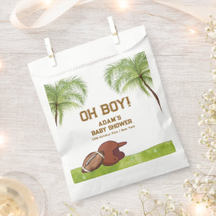 Summer Plam Tree Football Sport Boy Baby Shower  Favour Bags