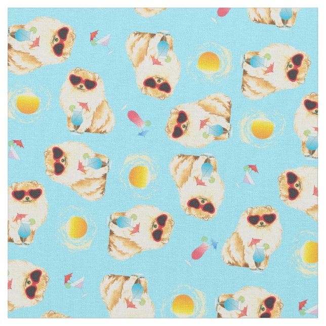 Summer Pomeranian Fabric (Close Up)