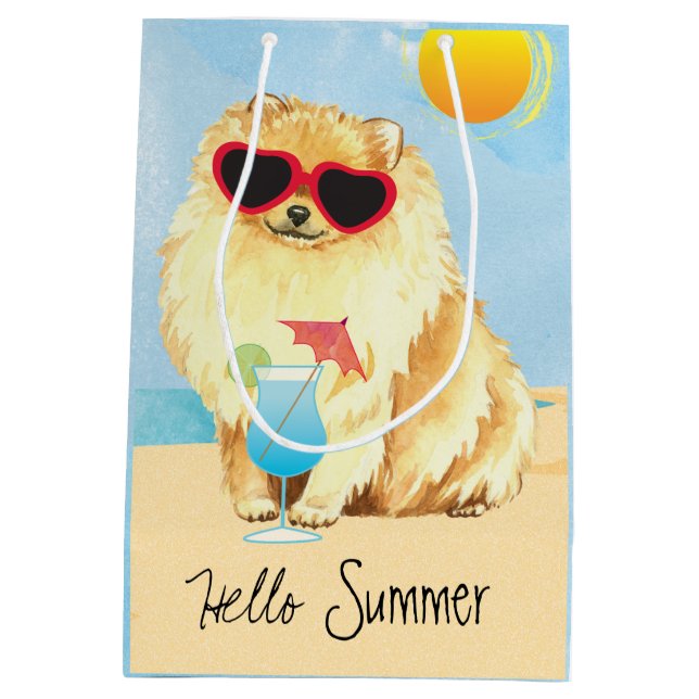 Summer Pomeranian Medium Gift Bag (Back)
