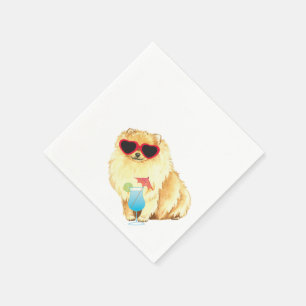 Summer Pomeranian Napkin