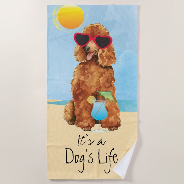Summer Poodle Beach Towel (Front)