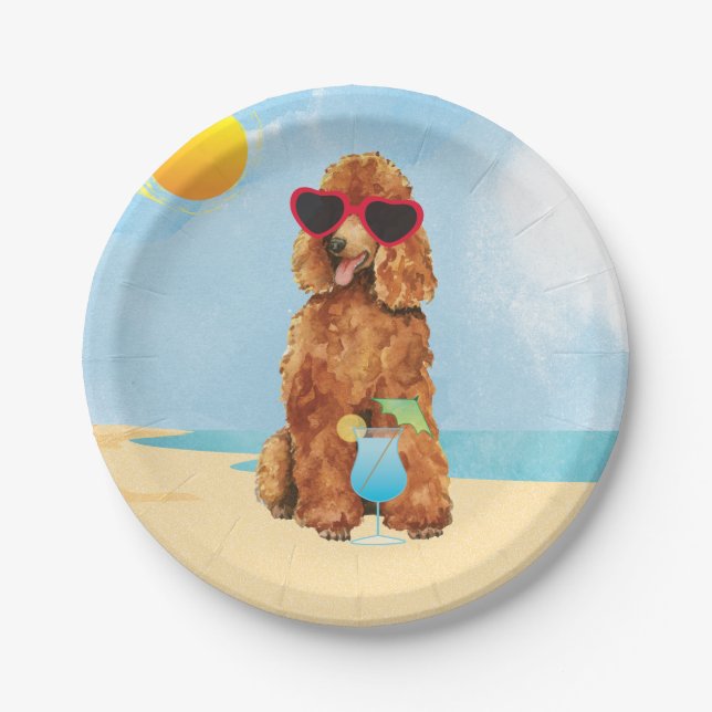 Summer Poodle Paper Plate (Front)
