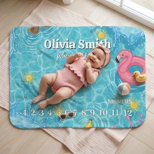 Summer Pool Effect Baby Milestone Blanket