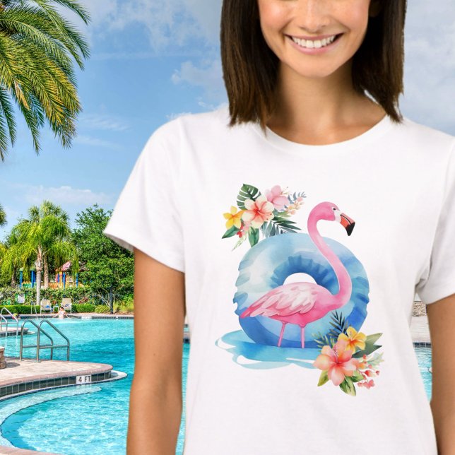 Summer Pool Flamingo T-Shirt (Creator Uploaded)
