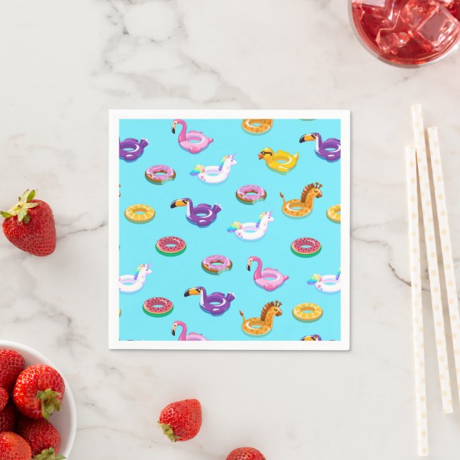 Summer Pool Float Pattern Napkin (Insitu)