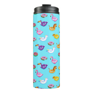 Summer Pool Float Pattern Thermal Tumbler