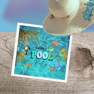 Summer Pool Fun Party   Birthday  Napkin